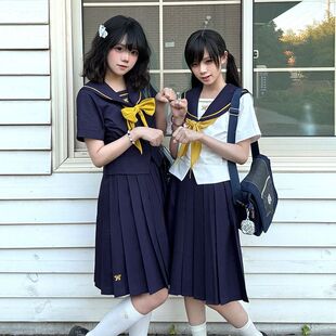 椿岛森原创JK制服【锦上蝶】日系显瘦收腰校供感水手服长裙套装女