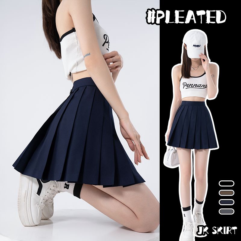 空栗鼠丸JK正统基础款制服裙正版纯色百褶裙扇形半身裙jk制服裙女
