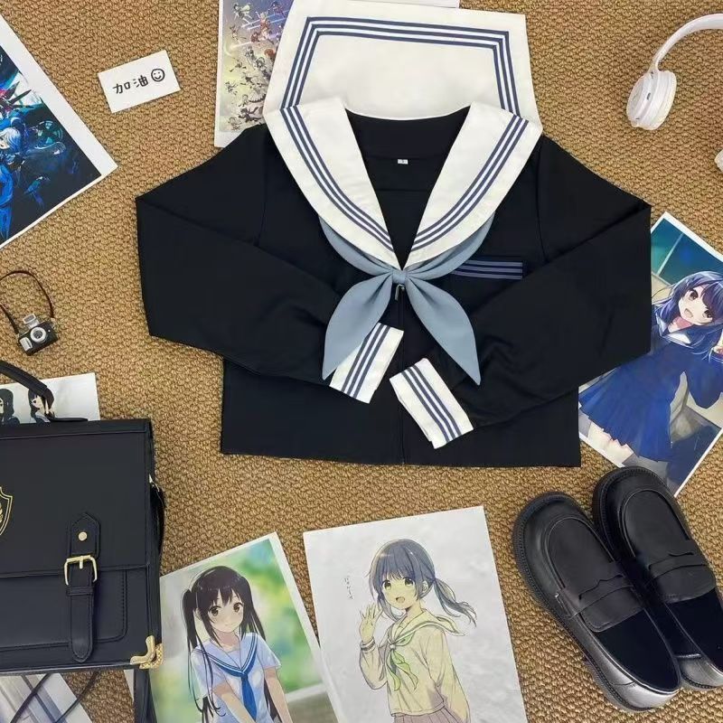 正版JK三本基础正统jk制服正版原创日系水手服短袖学院中间套装