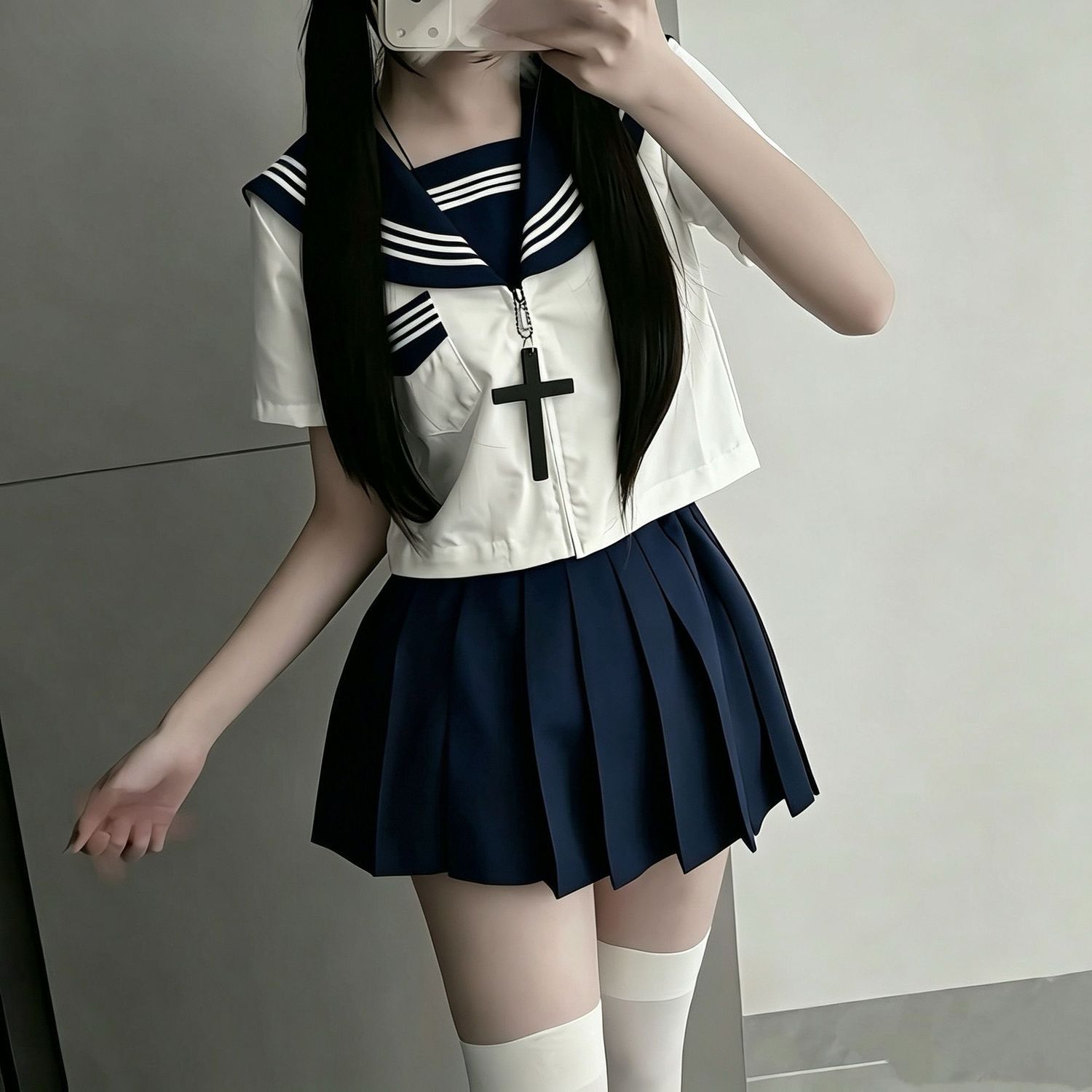 基础款原创正品水手服制服正版jk正统海军领学院风校供感日系短裙