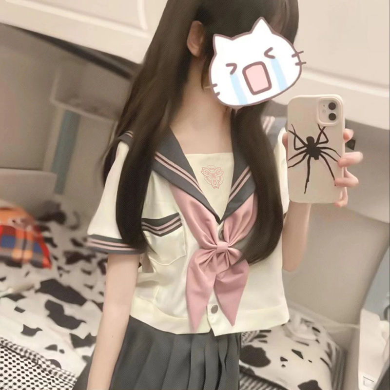 【千层樱】日系原创水手服jk制服学院套装长短袖秋上衣基础款全套