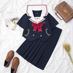 白心涧正版水手服海军风原创jk制服学院风中间服不良长裙班服套装