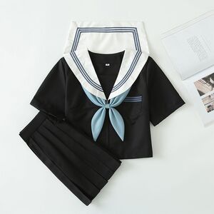 花清原创基础款水蓝三本日系正版水手服jk制服裙长袖校供中间套装