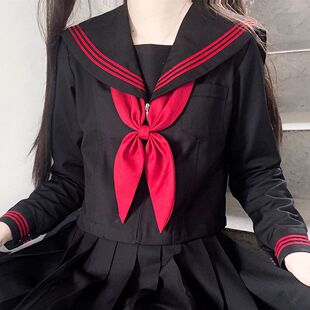 【神北JK】原创赤红三本jk制服正版套装不良长裙基础款全套水手服