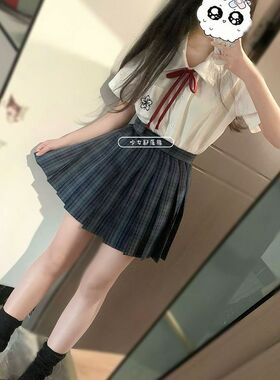 【933人收藏】原创日系学院风jk衬衫女学生基础款韩式校服百褶裙
