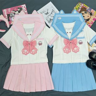 【海盐喵喵】知半城原创JK软妹水手服可爱幼稚园甜美制服短袖套装