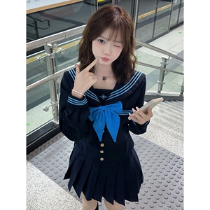 妖言兔兔【椿原中】秋季jk原创收腰水手服制服套装女百褶裙校供感