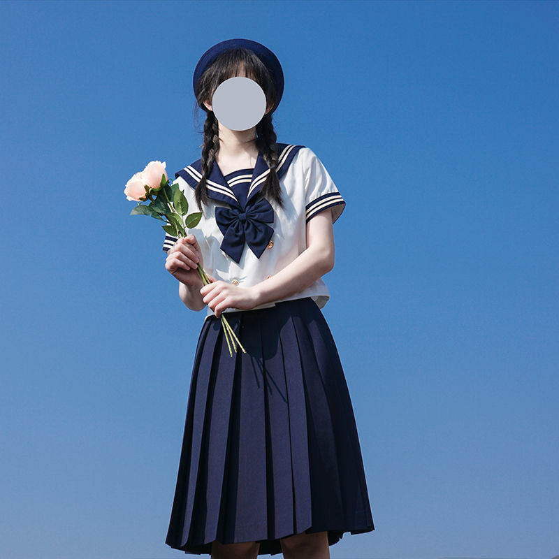 jk制服裙正版套装不良长裙双排扣基础款全套水手服秋季水手服绀色
