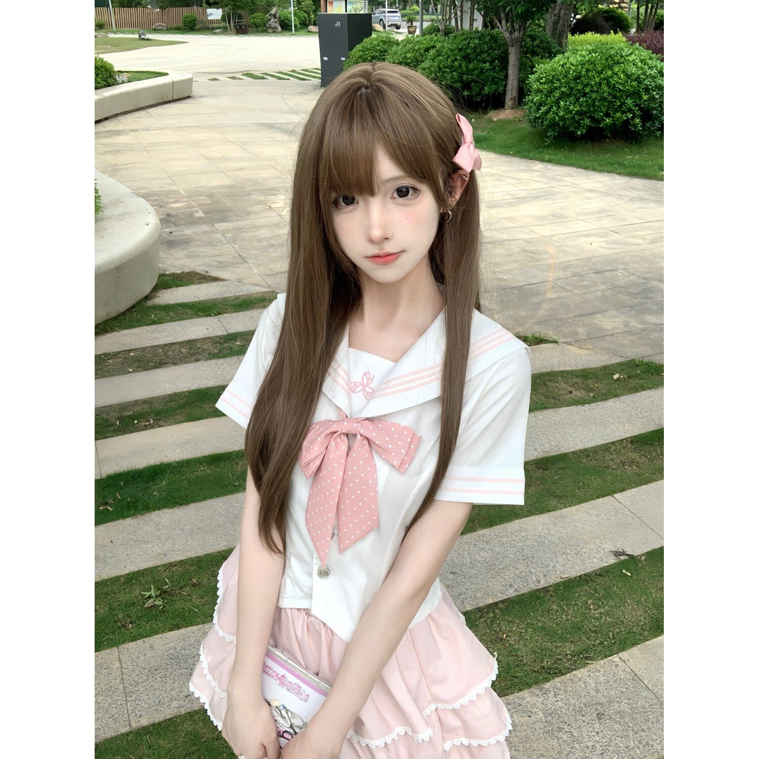 樱花兔【花音】原创日系新款水手服甜美可爱jk制服套装夏季蛋糕裙