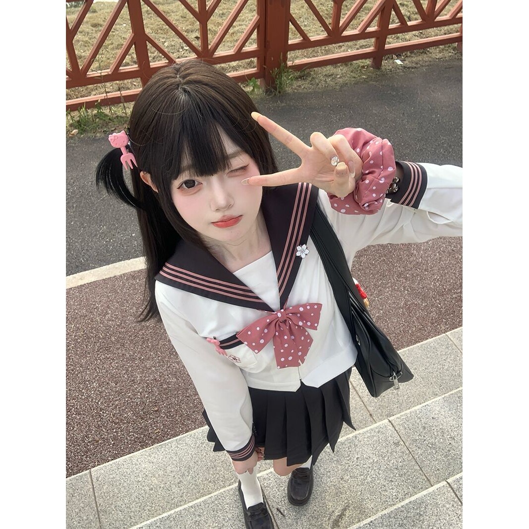 知瑾正版jk制服套装开春日系海军领水手服校供感学生小个子中间服