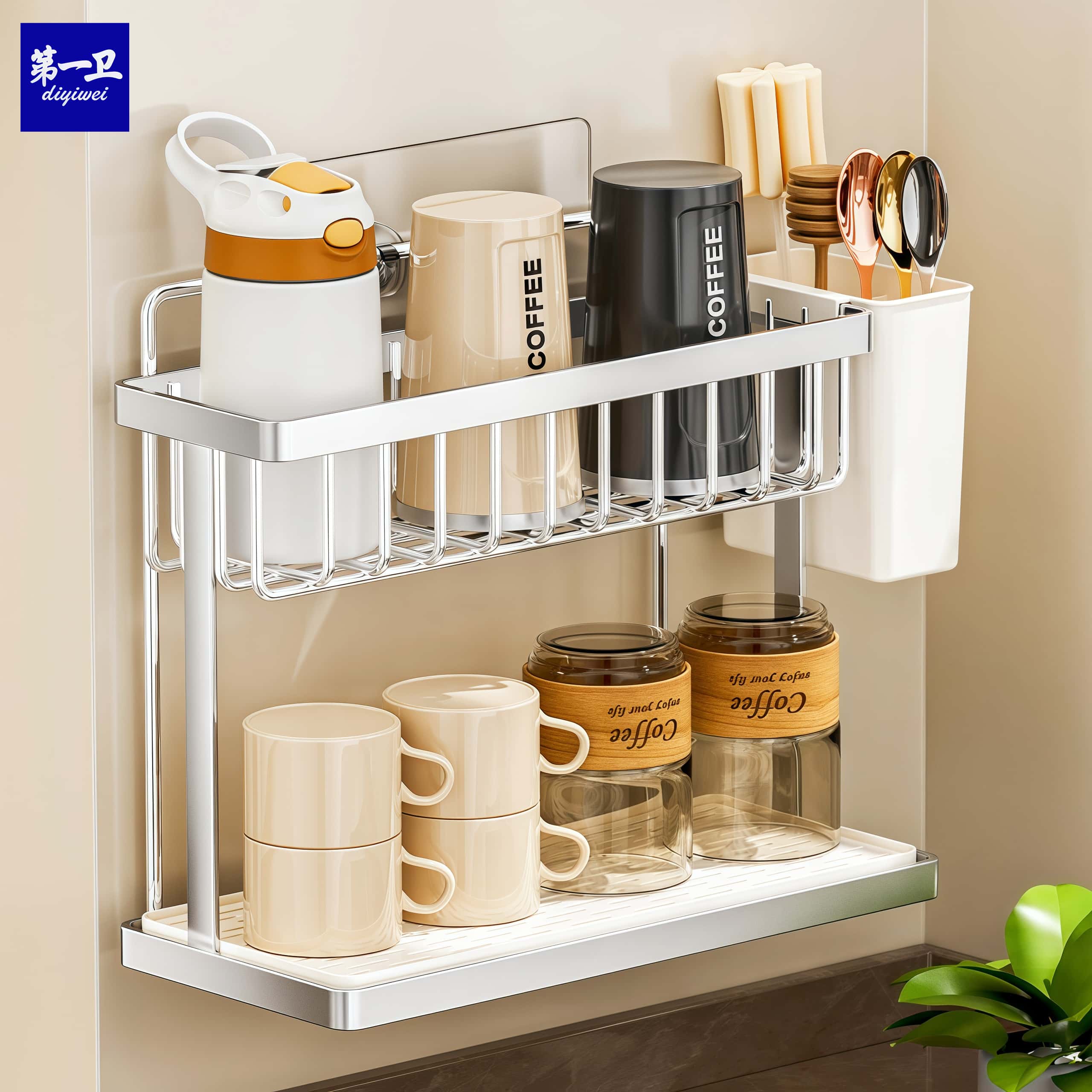 不锈钢水杯置物架厨房台面水池洗碗槽下水槽碗碟水杯架收纳沥水架