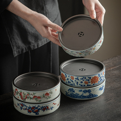 壶承建水陶瓷干泡盘日式言谨