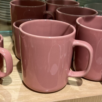 MUJI无印良品 炻瓷 马克杯 烟熏粉色咖啡杯子水杯