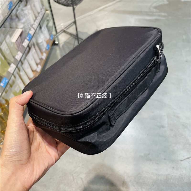 MUJI无印良品 锦纶化妆箱手提化妆包 黑色化妆盒化妆包收纳包