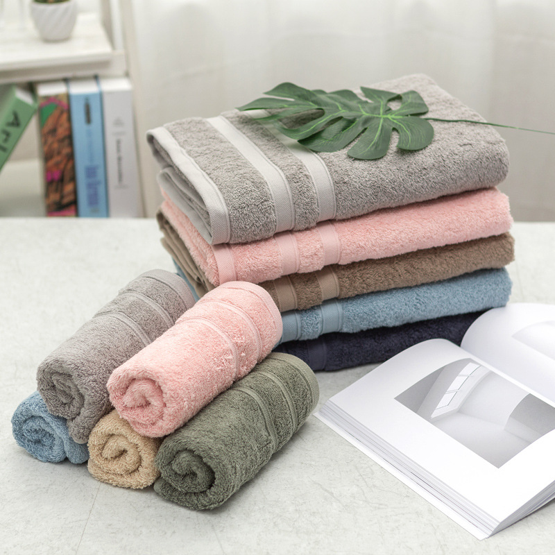 纯色男女通用纯棉洗脸毛巾 埃及长绒棉方巾、浴巾 素色洁面巾