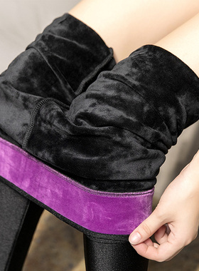 打底裤女外穿2025新款加厚加绒裤女秋冬季显瘦踩脚光泽裤保暖棉裤