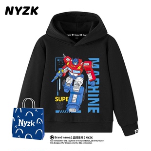 NYZK变形金刚男童卫衣秋冬加绒2025新款酷帅男孩帅气新款儿童衣服