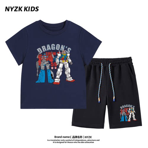 高达男童夏装套装时髦帅气衣服