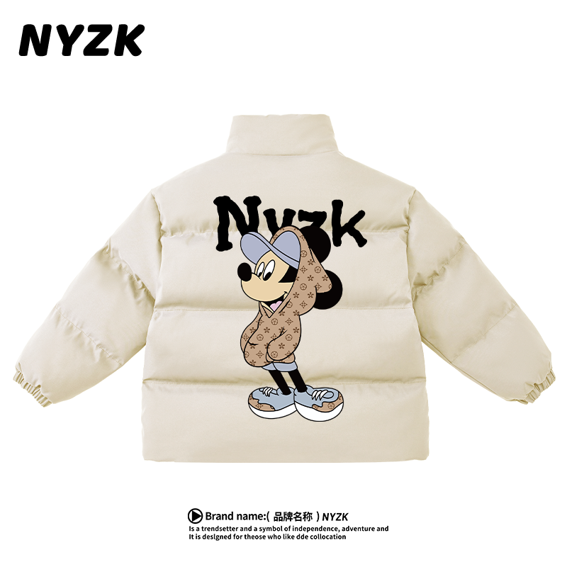 NYZK米奇儿童棉服男童冬季保暖女童羽绒棉外套加厚大童宝宝棉袄潮