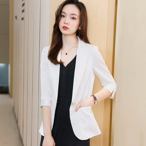 白色西装外套女2024新款薄款职业
