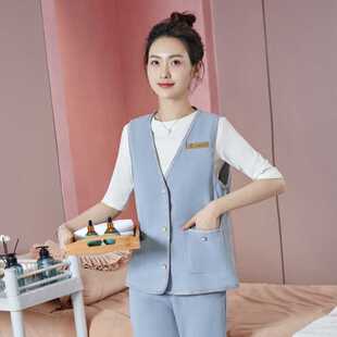 春夏装月嫂职业技师服马甲套装女珠宝酒店前台美容师工作服