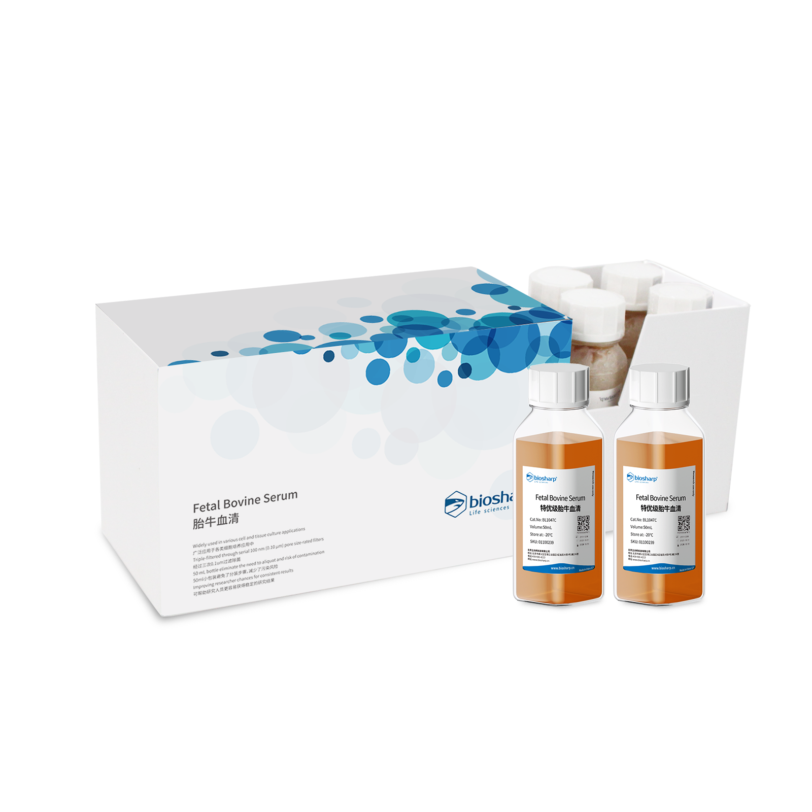 量大询价biosharp 白鲨 BL1047B 特优级胎牛血清 50ml×10/盒