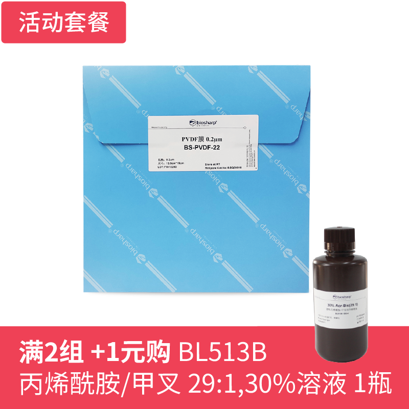 biosharp BS-PVDF-22 PVDF膜 0.2µm 15cm*13.5cm，买2送丙烯酰胺