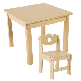 蒙氏教具儿童课桌椅家用写字桌子早教宝宝 新品 幼儿园实木桌椅套装