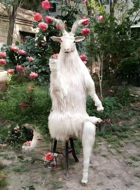 一比一仿真山羊拟人摆件
