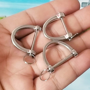 防丢环A钥匙汽车马蹄扣子蹬包环螺丝d形套可拆配件五金属特中小大