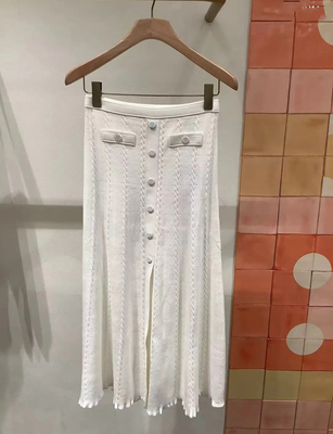 法国SD25年秋冬法式条纹纯色短款针织开衫 +中长半身裙