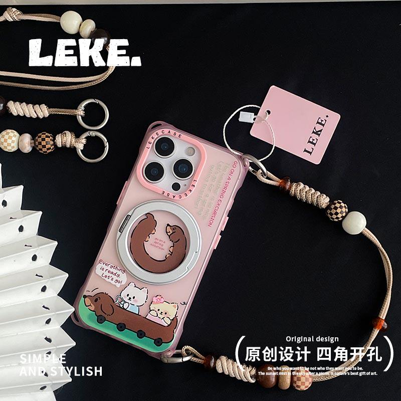 腊肠狗开车适用iphone15promax手机壳带挂绳13斜挎可背苹果16四角开孔17支点支架16pro斜跨14链条12手提华为