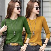 女士中年妈妈大码 秋冬双面德绒保暖长袖 打底衫 上衣T恤加厚秋衣女