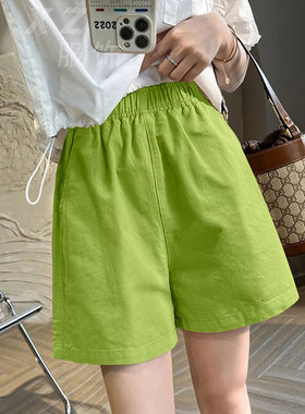 夏季五分裤女潮欧洲宽松大码百搭显瘦工装短裤女外穿高腰阔腿中裤