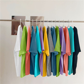 2022年夏季 百搭糖果色纯棉圆领上衣 t恤女ins风潮宽松大码 新款 短袖