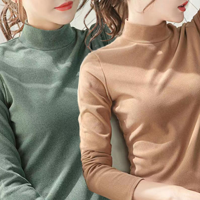 长袖百搭加厚女保暖上衣
