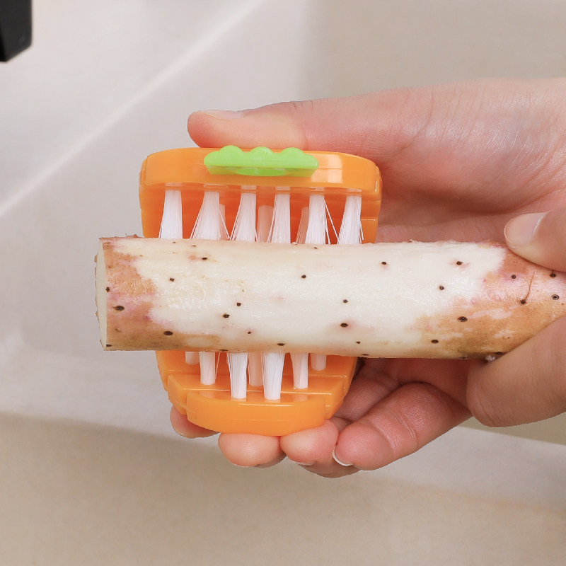 日本进口果蔬清洁刷可弯曲洗蔬菜神器厨房水果清洗刷山药土豆去泥
