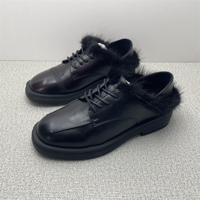 休闲鞋真皮女两穿小皮鞋加绒