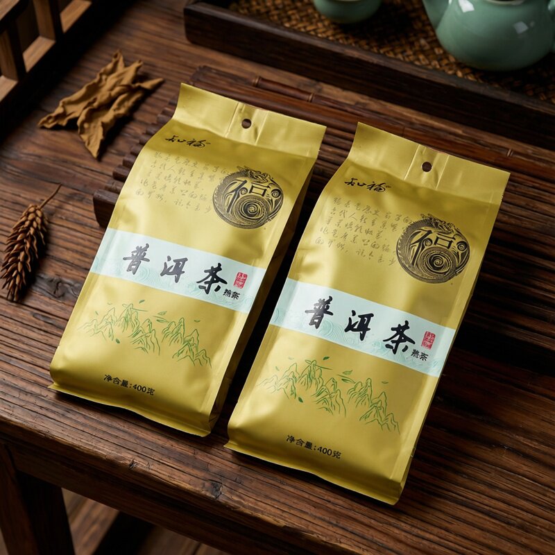 【2袋装】知福茶叶普洱熟茶大袋装散茶共800g