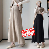 大码 舒适羊绒针织无托腹垂感a字长裙200斤 孕妇半身裙2026秋冬新款