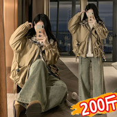 轻奢高级感风衣外套200斤 春秋季 大码 孕妇上衣冲锋衣外穿2026新款