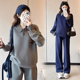 POLO领卫衣阔腿裤 大码 2025新款 套装 孕期穿搭两件套200斤 孕妇秋装