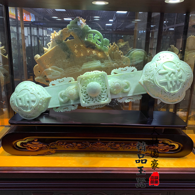 天然岫玉摆件原石玉雕摆件如意