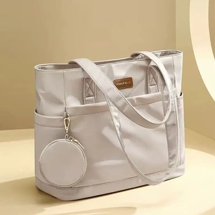 大容量托特包2025新款帆布手提电脑背包文艺百搭通勤尼龙斜挎包潮