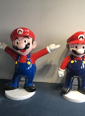 卡通超级玛丽马里奥玻璃钢摆件