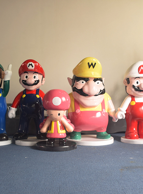 玻璃钢卡通超级玛丽马里奥雕塑