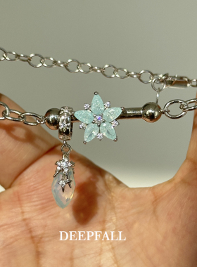 s925纯银圣诞雪花冰晶手链