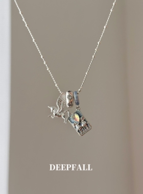 DEEPFALL 【战车官搭】s925银塔罗战车飞马夜光小天使diy项链搭配