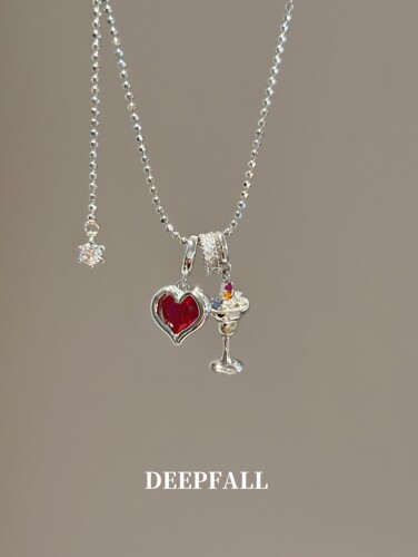 DEEPFALL【微醺系列】S925纯银夏日恋爱mojito小酒瓶吊坠项链DIY