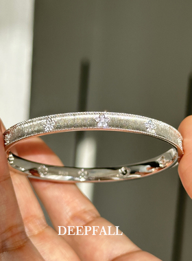 DEEPFALLS925银镶钻小桃花手镯